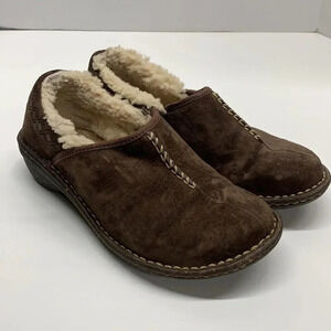 Ugg Bettey Slippers Moccasin Slip On Shoes Suede Shearling Lined Brown Size 7